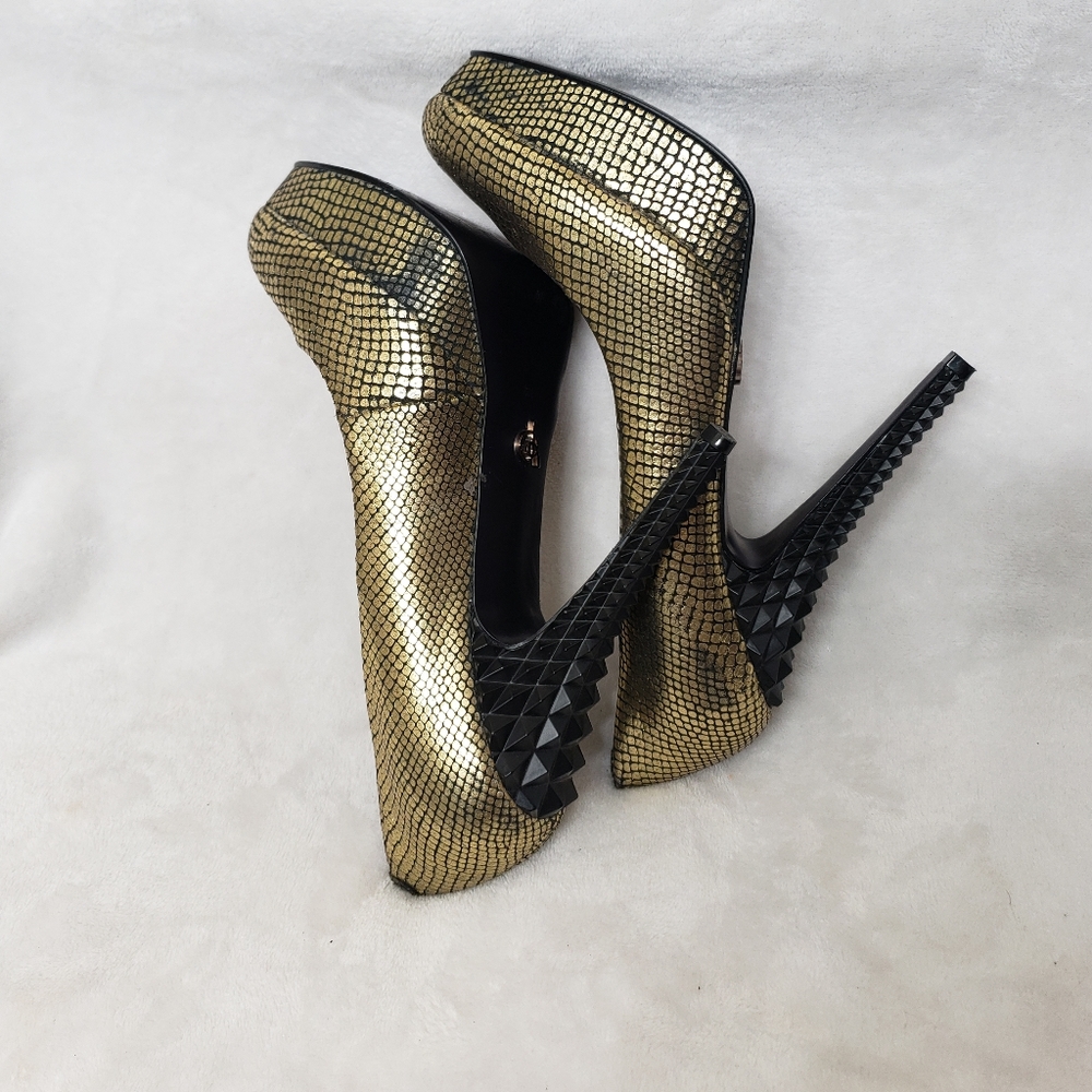 Rachel Roy kimi Platform Heels Sz-8 Gold/Black